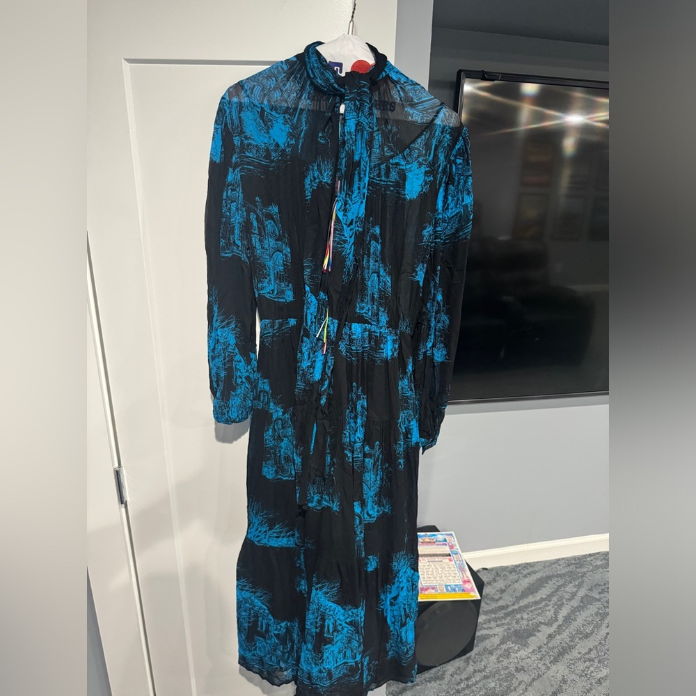 MSGM dress | Elegant Black Floral Dress | maxi length - Picture 6 of 6